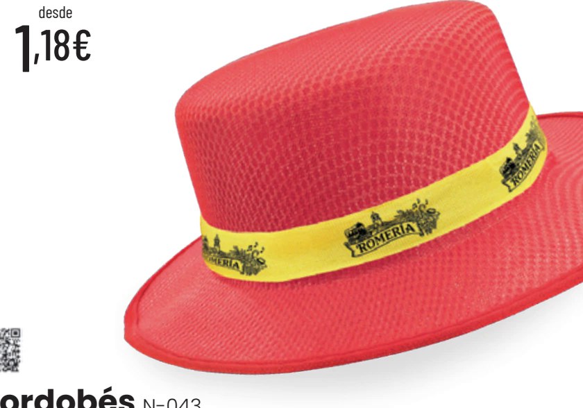 Cordobés — Sombrero ala ancha, cinta interior.